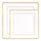 Smarty Had A Party White w/Gold Square Edge Rim Plastic Dinnerware Value Set (120 Dinner Plates+120 Salad Plates), 240PK 519GVP-CASE - alternate 2